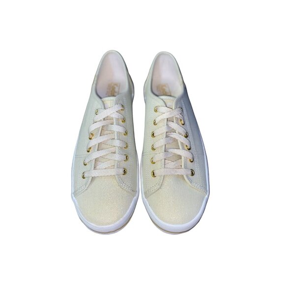 Keds Sneakers Womens 9 Used Cream Gold Shimmer Excellent Used Condition - Picture 2 of 11